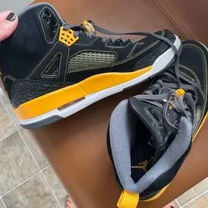 Jordan Shoes Nike Jordans Spizike Black Gold Yellow Grey Size